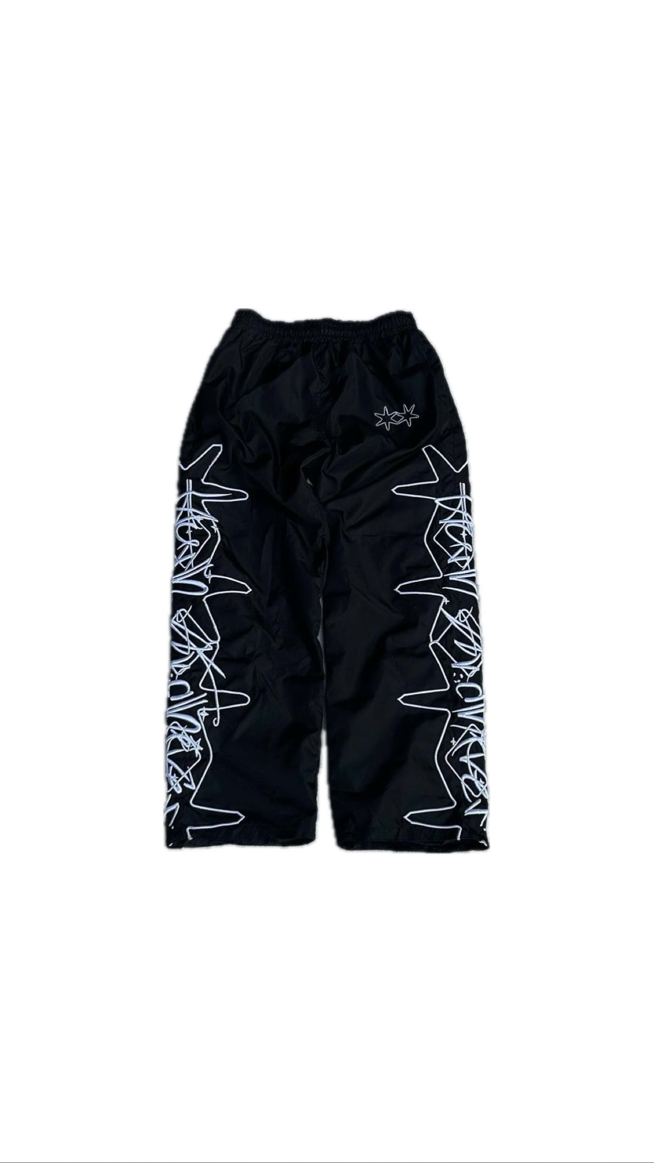 'ODEE' Nylon Trackpants | BLACK